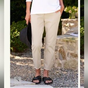 Frank & Eileen Wicklow Italian Chino in Khaki Size 6 Quiet Luxury Resortwear